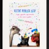 Честитка за рожден ден - Party Animals - Черна рамка лукс